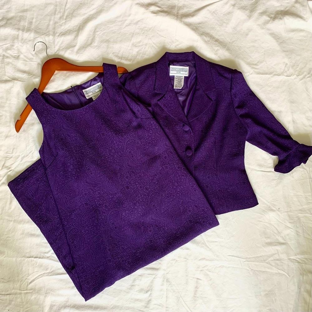 Jessica Howard Petite Purple Dress and Jacket Set